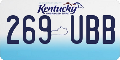 KY license plate 269UBB