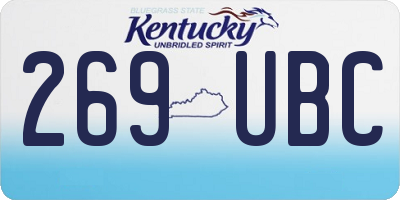 KY license plate 269UBC