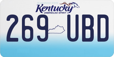 KY license plate 269UBD