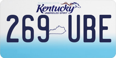 KY license plate 269UBE