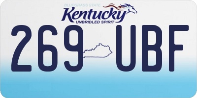 KY license plate 269UBF