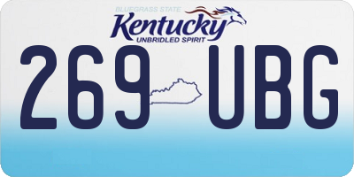 KY license plate 269UBG