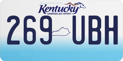 KY license plate 269UBH