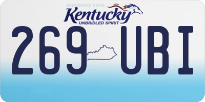 KY license plate 269UBI
