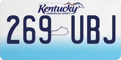 KY license plate 269UBJ