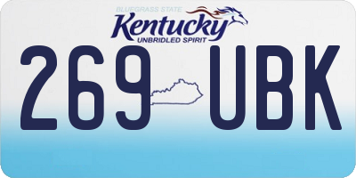 KY license plate 269UBK