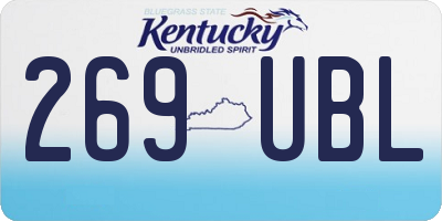 KY license plate 269UBL