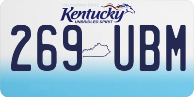 KY license plate 269UBM