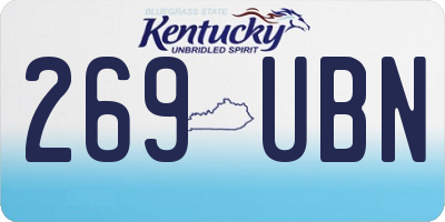 KY license plate 269UBN