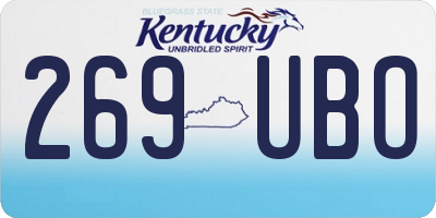 KY license plate 269UBO