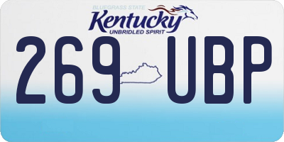 KY license plate 269UBP