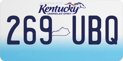 KY license plate 269UBQ
