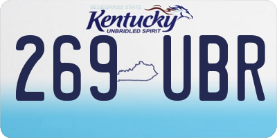 KY license plate 269UBR