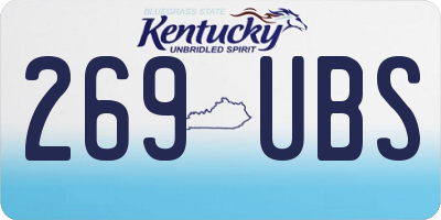 KY license plate 269UBS