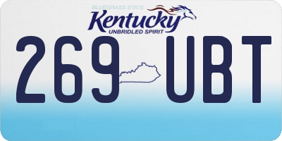 KY license plate 269UBT