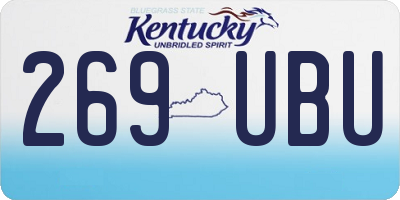 KY license plate 269UBU