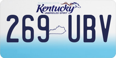 KY license plate 269UBV