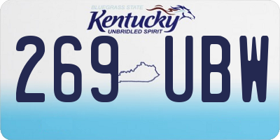KY license plate 269UBW