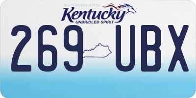 KY license plate 269UBX