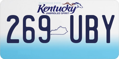 KY license plate 269UBY