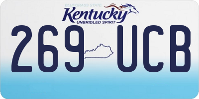 KY license plate 269UCB