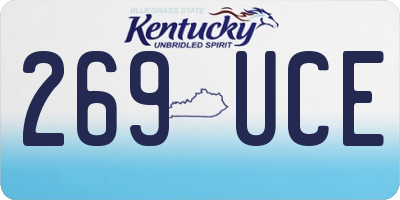KY license plate 269UCE