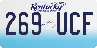 KY license plate 269UCF
