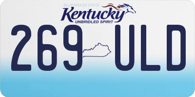 KY license plate 269ULD