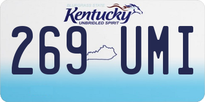 KY license plate 269UMI