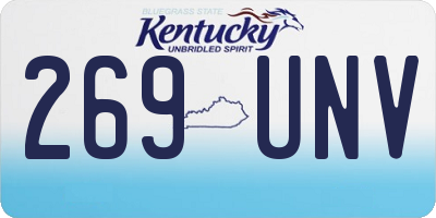 KY license plate 269UNV