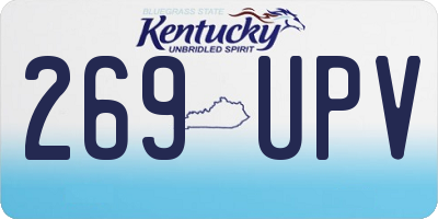 KY license plate 269UPV
