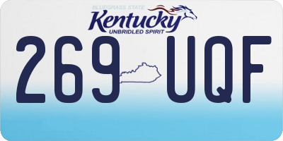 KY license plate 269UQF