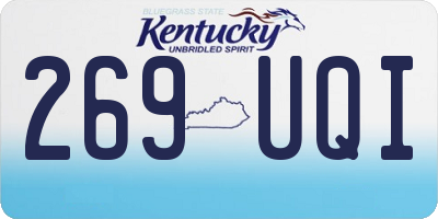 KY license plate 269UQI