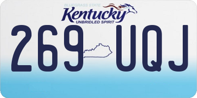 KY license plate 269UQJ