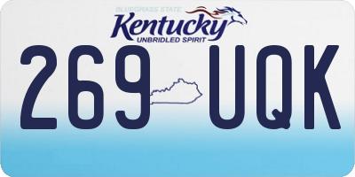 KY license plate 269UQK