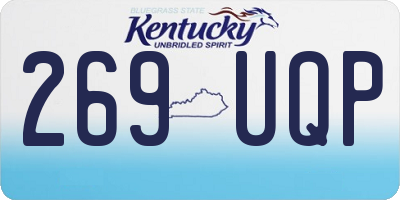 KY license plate 269UQP