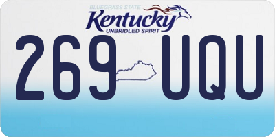 KY license plate 269UQU