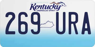 KY license plate 269URA