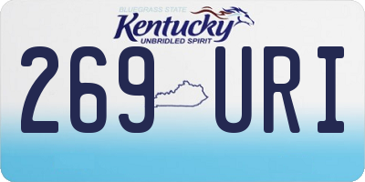 KY license plate 269URI