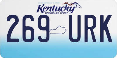 KY license plate 269URK