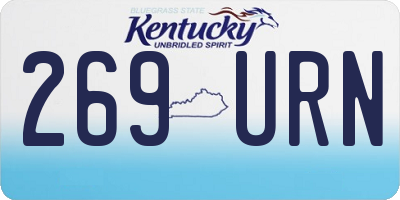 KY license plate 269URN