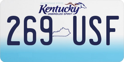 KY license plate 269USF