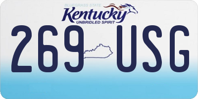 KY license plate 269USG