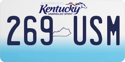 KY license plate 269USM
