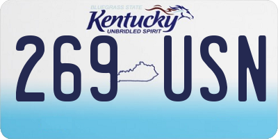 KY license plate 269USN