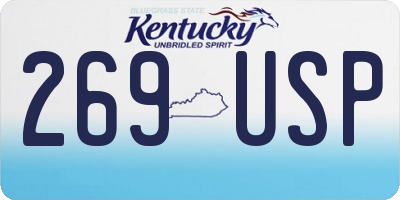 KY license plate 269USP