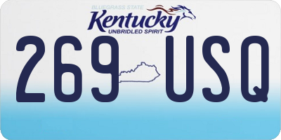 KY license plate 269USQ