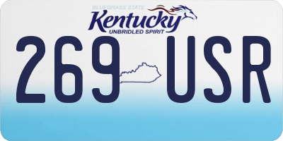 KY license plate 269USR