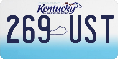 KY license plate 269UST