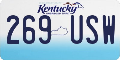 KY license plate 269USW